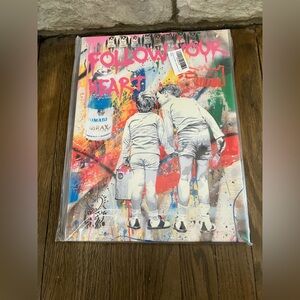 Colorful Banksy Follow Your Heart Art Print- 12x16 in- New